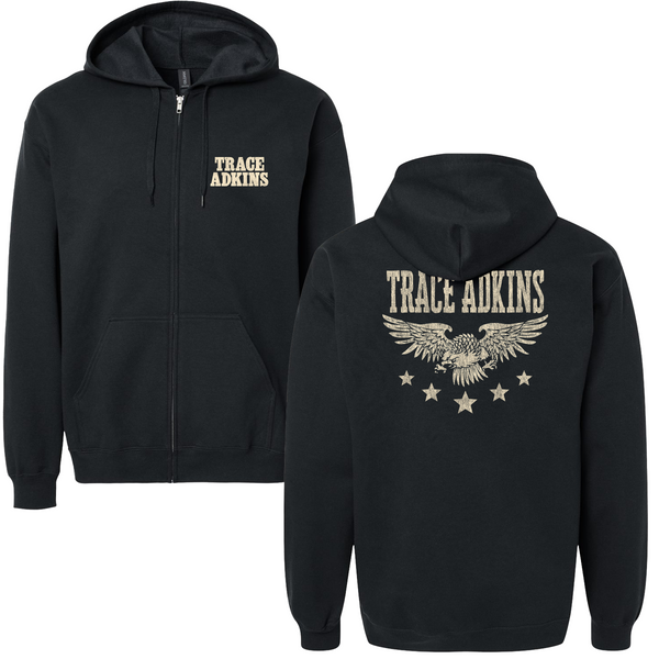 Hoodie Zip Black Eagle